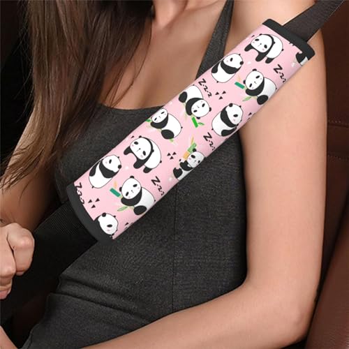 Dujiea Kawaii Panda Bears Car Seat Belt Cover Shoulder Strap Pads for Adults and Children, Soft Comfortable Seatbelt Protector Universal Fit Safety Belt Cushion for Car, Truck, SUV- Pack of 2 - color: Kawaii Panda Bears