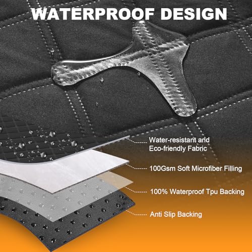 SUV Cargo Liner for Dogs, Waterproof Pet Cargo Cover Dog Seat Mat for SUVs Sedans Vans with Bumper Flap Protector, Non-Slip, Large Size Universal Fit