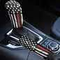 KEIAHUAN American Flag Car Gear Shift Knob Cover & Handbrake Cover Anti-Scratch Stretchy Auto Shifter Gear Hand Brake Protector Universal for Sedans,SUVs,Trucks - color: Black US Flag