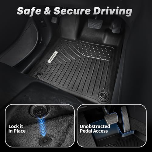 OEDRO Floor Mats Fit for Toyota 4Runner 2024-2013 / Lexus GX460 2014-2023, TPE All-Weather 4Runner Car Mats Includes 1st and 2nd Row Full Set Liners, Black - style: 13-24 Toyota 4Runner/2014-2023 Lexus GX460