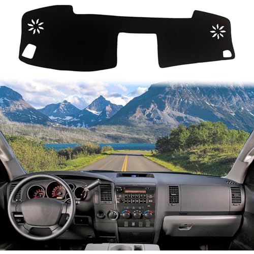 Dashboard Cover Suitable for Toyota Tundra 2008-2013 Car Dashboard Cover Sun Visor Mat Non-Slip Polyester Dashboard Accessories (Black) - size: 2008-2013 For Toyota Tundra