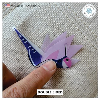 11-Pack Illustrated Hummingbird Window Clings for Glass and Doors | Window Decals Preventing Birds Strikes | Anti Collision Sticker Decor | Decorative Bird Decals | Reusable. Made in America. - size: 11 Count Illustrated Hummingbirds