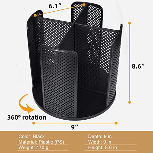 Cup and Lid Organizer, 360° Rotatable Coffee Cup Holder for Disposable Plastic and Paper Cups of 5 to 16 oz, 4 Compartments Detachable Countertop Cup Dispenser Coffee Station, Black - color: Black