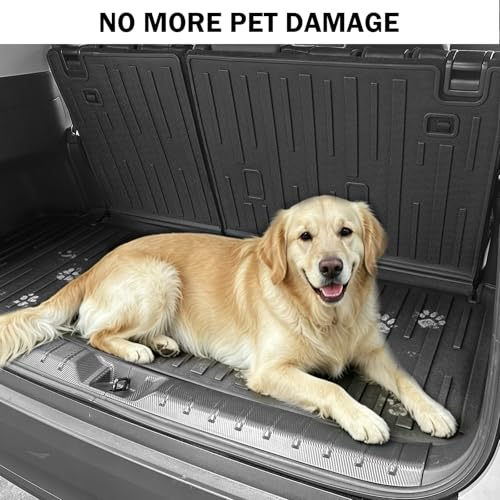 Full Interior Protection Floor Mats for Toyota Grand Highlander 2024-2026(7 Seater Only), 3 Row TPE Liners with Seat Back Covers & Cargo Liner, Fold Flat Waterproof All Weather - size: full set mats for GH