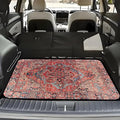 Universal Car Trunk Mat 29" x 39", Retro Red Pattern All Weather Trunk Protection Cargo Liner, Durable Cargo Mat Rear Trunk Liner, Stylish Vehicle Interior Accessories Suitable for Most Car Models - color: Retro Red Pattern