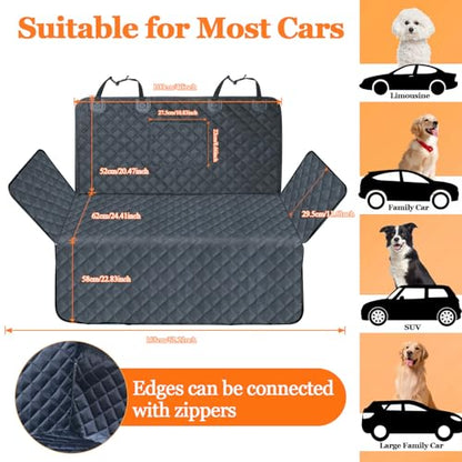 SUV Cargo Liner for Dog Car Seat Cover for Pets Waterproof Cargo Cover Dog Seat Mat for SUVs Sedans Vans with Bumper Flap Protector, Non-Slip, Black 70"x40"