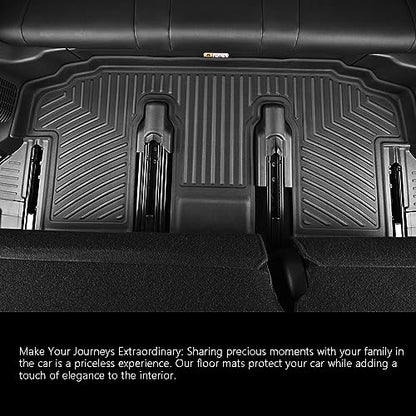 Floor Mats & Cargo Liner for 2017-2023 2024 2025 2026 Chrysler Pacifica(No Hybrid Models),1st & 2nd & 3rd Row with Trunk mat Full Set,TPE All Weather Car Mats - size: 2017-2026 Pacifica Full Set(Non Hybrid)
