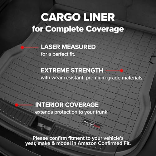 WeatherTech Cargo Trunk Liner with Bumper Protector for Ford Escape, Escape Hybrid, Escape Plug-in Hybrid - Behind 2nd Row w/Bumper Protector (401323SK), Black