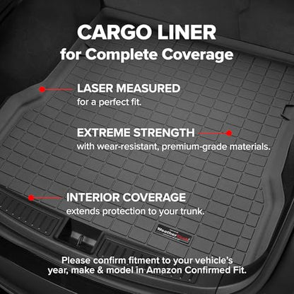 WeatherTech Cargo Trunk Liner with Bumper Protector for Ford Escape, Escape Hybrid, Escape Plug-in Hybrid - Behind 2nd Row w/Bumper Protector (401323SK), Black