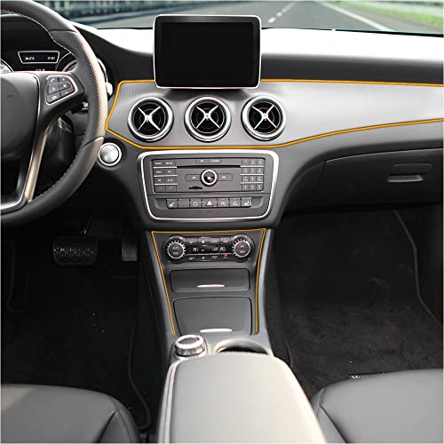 X AUTOHAUX Car Interior Trim Strip Line Door Edge Seal Protector Yellow 5m 16.4ft - color: Yellow