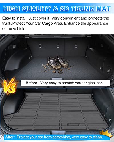 Cartist Cargo Liner Fits for KIA EV6 2022-2024, GT/GT-Line, All Weather Trunk Mat for ev6 Accessories Heavy Duty Waterproof Black TPE - size: 5)Kia EV6【2022-2024】