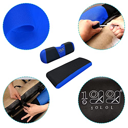 10L0L Golf Cart Seat Covers, Super Comfort Cooler Than Vinyl Seat Cover, Front and Rear Seat Cover for Yamaha EZGO Club Car, No Drilling Breathable Mesh Bench Seat Blanket, Machine Washable - color: Black + Blue, style: Rear Seat - Universal for Yamaha EZ