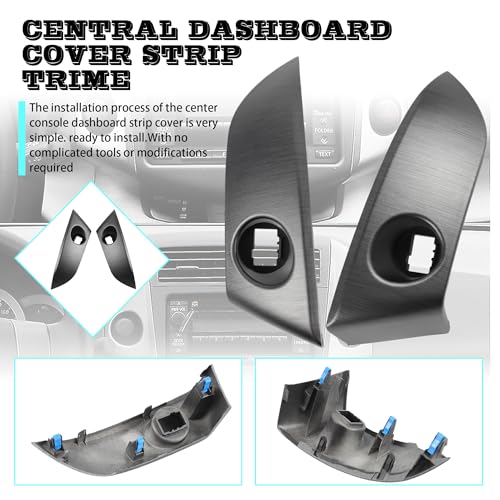 1 Pair Central Dashboard Cover Strip Trim Left and Right Compatible with 2006-2012 Toyota RAV4 Base Limited EV Sport Replaces 55413-42070-B0 55412-42060-B0