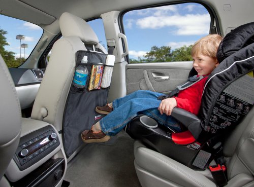 Britax Kick Mat Seat Protectors, 2-Pack | Water-Resistant + Machine Washable + Pocket Storage Organizer , Black