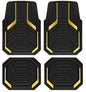 PIC AUTO Heavy Duty Rubber Floor Mats, Yellow Aluminum Film Car Mats Set, Front and Rear Car Mats with Anti-Slip Backing, All Weather Protection, Trim-to-Fit for Automotive SUV, Sedan, Van - color: Yellow