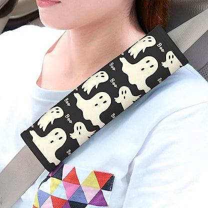 Stylish Ghost Pattern Seat Belt Covers Soft Comfortable Shoulder Strap Pads for Adults Universal Car Accessories - Pack of 2 - color: Ghost Pattern