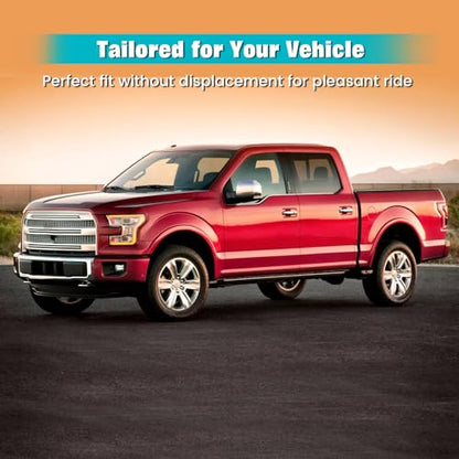 FREEMOTOR802 Compatible with 2015-2022 Ford F-150 Crew Cab Floor Mats, Black 3D Molded Carpets Liner 1st 2nd Row Front Rear Protection Pad 3PC TPE Thermo Plastic Elastomer All Weather Protector - size: For Ford F-150 Crew Cab 2015-2022