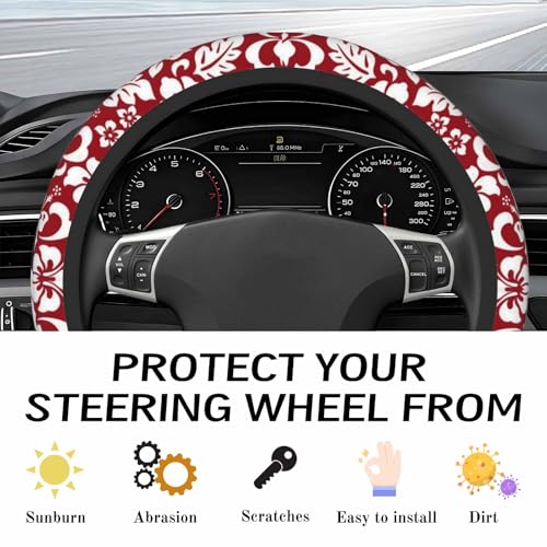 Steering Wheel Cover Accessories Neoprene Cover, Breathable Non-Slip Easy to Install Suitable for Women Men, 14.5-15.5 Inch for Car SUV Van Truck Universal - Artistic Flower - color: Artistic Flower