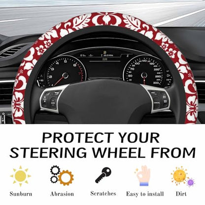 Steering Wheel Cover Accessories Neoprene Cover, Breathable Non-Slip Easy to Install Suitable for Women Men, 14.5-15.5 Inch for Car SUV Van Truck Universal - Artistic Flower - color: Artistic Flower