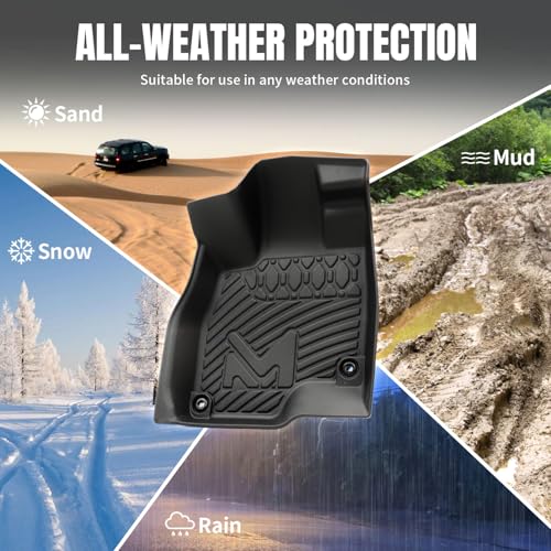 TPE Automotive Floor Mats Custom for 2011-2020 Dodge Journey, All Weather Cover Protection Waterproof Black Floor Liner Front & Rear Row Full Set Car Mats, 3PCS - size: 3PCS (2Row), style: For 2011-2020 | Dodge Journey | 1st & 2nd Row