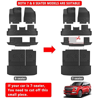 KARPAL Floor Mats for Nissan Pathfinder 2022-2025 2026 (7&8 Seats), TPE Rubber All Weather Protection Floor Liners Accessories Car Mats, Front & 2nd & 3rd Row & Cargo Liner - style: 2022-2026 | For Nissan Pathfinder (7&8 Seats) | Combo Set