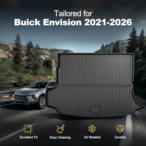 AOMSAZTO Cargo Liner Fit for Buick Envision 2021 2022 2023 2024 2025 2026 - Custom Fit TPE All Weather Cargo Mat Trunk Mat for Envision, Black - style: (3) 2021-2026 Envision | Cargo Mat
