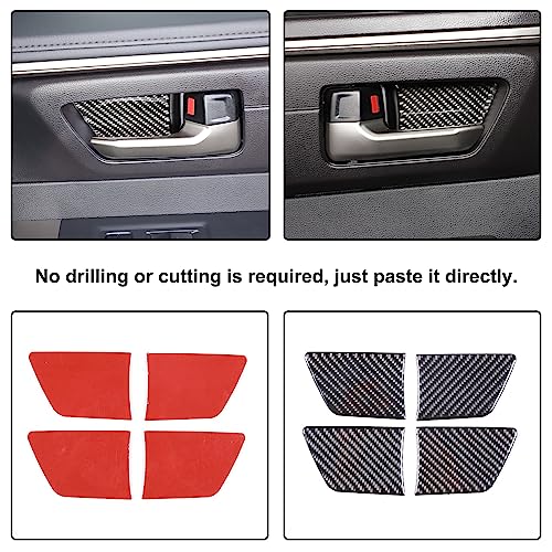 Toyota Tundra/Sequoia 2022-2024 Non-Marking Car Door Bowl Protector - Real Carbon Fiber 3D Sticker, Scratch Protective Film - size: Inner Door Handle Bowl Sticker