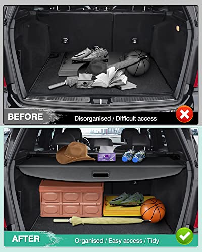 Powerty Retractable Cargo Cover for 2008-2015 Merecedes Benz GLK-Class-Canvas Texture Trunk Cover Privacy Screen Rear Security Shade for GLK Accessories - size: 2008-2015 Merecedes Benz GLK