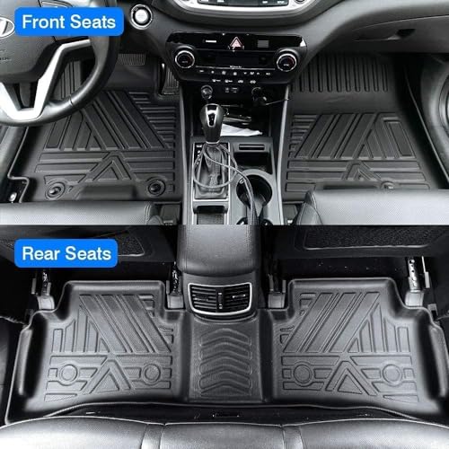 All Weather Rubber Car Floor Mats Compatible with 2018-2024 Chevrolet Traverse(7 Seat), Fit for Chevy Traverse Floor Mat, Full Set Includes 1st and 2nd Rows Maximum Coverage, Laser Measured, Non Slip - color: 2018-2024 Traverse(7 Seat)
