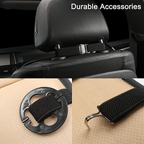 Black Panther 1 Pair Luxury PU Car Seat Covers Protectors for Front Seats, with Partial Backrest Coverage (Middle Part Only), Triangle Pattern, Compatible with 95% Cars - Black - color: Triangle Pattern - Black