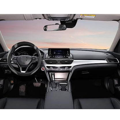 West Llama Customized Auto Car Steering Wheel Cover for Honda Civic, CR-Z, Insight, S2000, 14" - 14.25" (Black+Gray-Small Size) - color: A-Black+Gray, size: Small Size (14 ''-14 ½'')