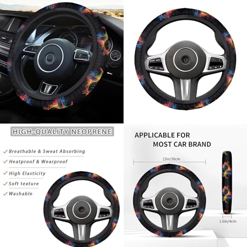Animal Turtle Print Auto Front Rear Seat Protective Steering Wheel Cover Car Accessories Set for Cars Seat Covers 12pcs Seat Cover Set for Cars Car Armrest Cover Headrest Covers - color: Animal Turtle