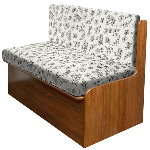 molasofa RV Dinette Cushion Covers, RV Booth Seat Cover Stretchable Camper Cushion Couch Covers Washable Slipcovers for Camper Car Bench (1 Backrest Cover & 1 Bench Cover, Beige Flower) - color: Beige Flower, size: 1 Bench Cover & 1 Backrest Cover