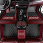 Custom Personalized Floor Mats - Luxury Full Coverage All Weather Floor Mats, Anti-Slip Leather Mat Set, Fits 98% of Cars, Trucks & SUVs (Wine with Black) - color: Wine with Black