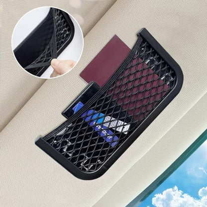 ABS Plastic Frame Automotive Cargo Nets Car Net Pocket Phone Car Mesh Net Holder RV Storage Boat Cargo Pocket Organizer Framed Mesh Net Pocket with Screws for Auto RV Net(2, 10 x 4.7 Inch) - size: 10 x 4.7 Inch