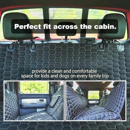 Dog Car Seat Cover for Trucks, Dog Seat Cover for Back Seat Protector F150 Ram 1500, Waterproof Dog Hammock for Truck with Mesh Window Heavy Duty Seat Cover for F-Series/GMC Sierra/Silverado