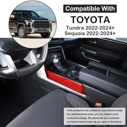 Aunginsy Inner Center Console Gear Control Panel Side Strip Cover Trim Compatible with Toyota Tundra/Sequoia 2022-2024 Car Center Console Gear Box Side Panel Protect Sticker Moulding Strip Accessories - size: Center Console Gear Control Panel Side Strip T