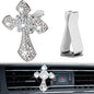 Frienda Bling Car Air Vent Clip Crystal Cross Rhinestone Vehicle Air Conditioner Outlet Vent Charm Car Bling Accessories for Women Wheels Interior Decoration(Silver)