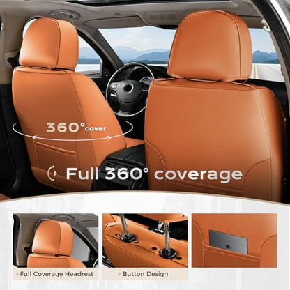 Coverado Car Seat Covers, Front Covers for Cars, Car Seat Cover Front Seats, Car Seat Protector Waterproof, Leather Car Seat Cushion, Universal Interior Covers Seat Protectors for Most Cars