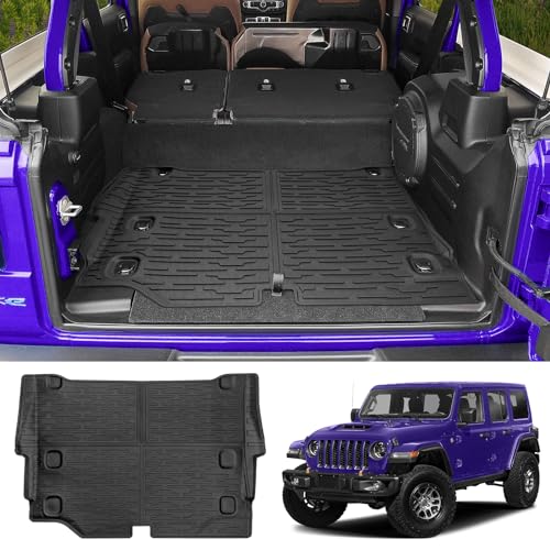 Cargo Liner Fit for 2021-2025 Jeep Wrangler JL Unlimited 4XE 4 Door, Cargo Mat TPE Trunk Mat All-Weather Protection Trunk Liners for 2024 Jeep Wrangler JL/JLU Accessories - color: Cargo Mat, size: For 21-25 JLU 4XE