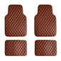 FH Group Luxury Universal Car Floor Mats - Brown PU Leather Diamond Design - Universal Fit Heavy Duty Non-Slip Mats for Sedan, SUV, Truck - color: Brown