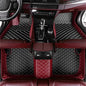 Custom Waterproof Leather Car Floor Mats Fit for Most Car SUV Truck & Sportscar All Weather Protection Vehicles (Black+Wine red) - color: Black+Wine red