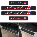 4PCS Carbon Fiber Style Door Sill Protector Guard Sills Protector Trim,Welcome Pedal Protect Compatible with Car Truck SUV Universal American Flag Car Accessories