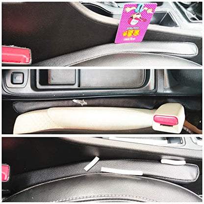 Leather Seat Gap Filler, No Drop Seat Guard Universal for Car SUV, Truck to Fill The Gap Between Seat and Console Black Crevice Plug Drop Blocker Stopper Catcher 2 Pack LB
