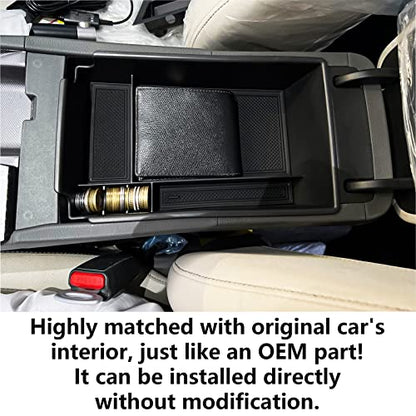 Center Console Organizer Tray Compatible with Hyundai Sonata Accessories 2020 2021-2022 2023 Limited N-Line Interior Armrest Secondary Storage Box ABS Material, Black Trim