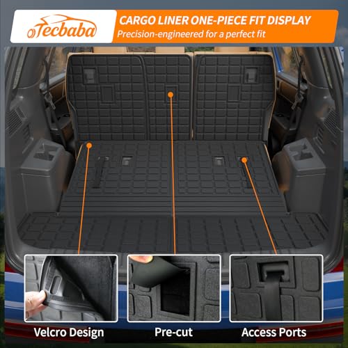 Cargo Liner Compatible with 2024-2026 Hyundai Santa Fe 6&7 Seater Floor Mats Kick Mats Trunk Mat Liner TPE 2025 Santa Fe Accessories (Floor Mats+2nd Row Kick Mats+Trunk Mat with Backrest Mat) - color: Floor Mats+Trunk Mat with Backrest Mat+Kick Mats