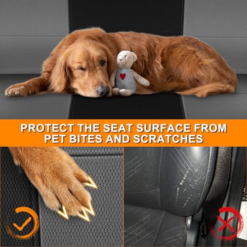 Truck Seat Cover Compatible with 1961-1987 Chevy C10/20 & K10/20 Bench Seat, Heavy Duty Knitted Fabric with Sponge - color: black and charcoal