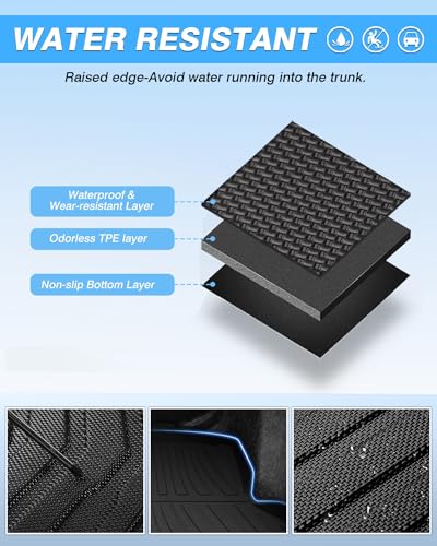Powerty Trunk Mat for 2022-2025 Honda Civic Sedan (Not for Hatchback) Accessories Cargo Mats TPO All Weather Cargo Liner Heavy-Duty Trunk Liners(Not for 2-Doors Models) - size: For｜Honda Civic Sedan｜22-25｜Cargo Mat