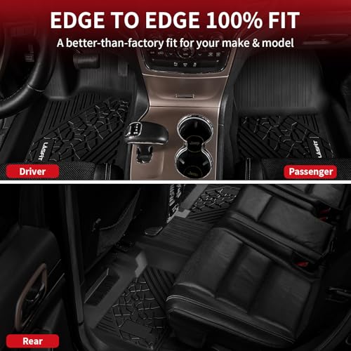 LASFIT Floor Mats for Jeep Grand Cherokee 2016-2021 5-Seat, for Dodge Durango 2016-2026 5-Seat (Not for 6-Seat), All Weather TPE Custom Fit Trunk Liners Car Floor Mats Black - style: Grand Cherokee 2016-2021 Floor Mats