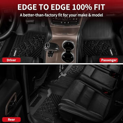 LASFIT Floor Mats for Jeep Grand Cherokee 2016-2021 5-Seat, for Dodge Durango 2016-2026 5-Seat (Not for 6-Seat), All Weather TPE Custom Fit Trunk Liners Car Floor Mats Black - style: Grand Cherokee 2016-2021 Floor Mats